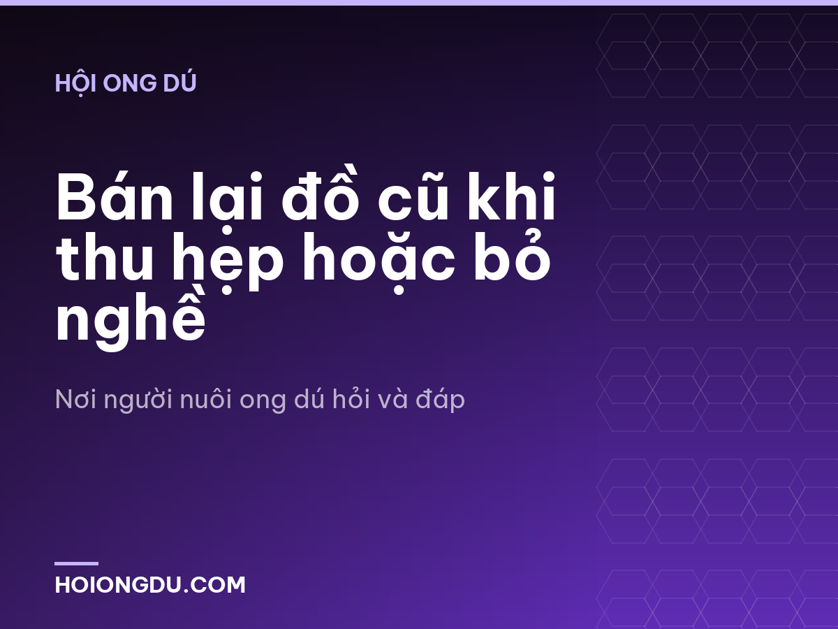 Bán lại đồ cũ khi thu hẹp hoặc bỏ nghề
