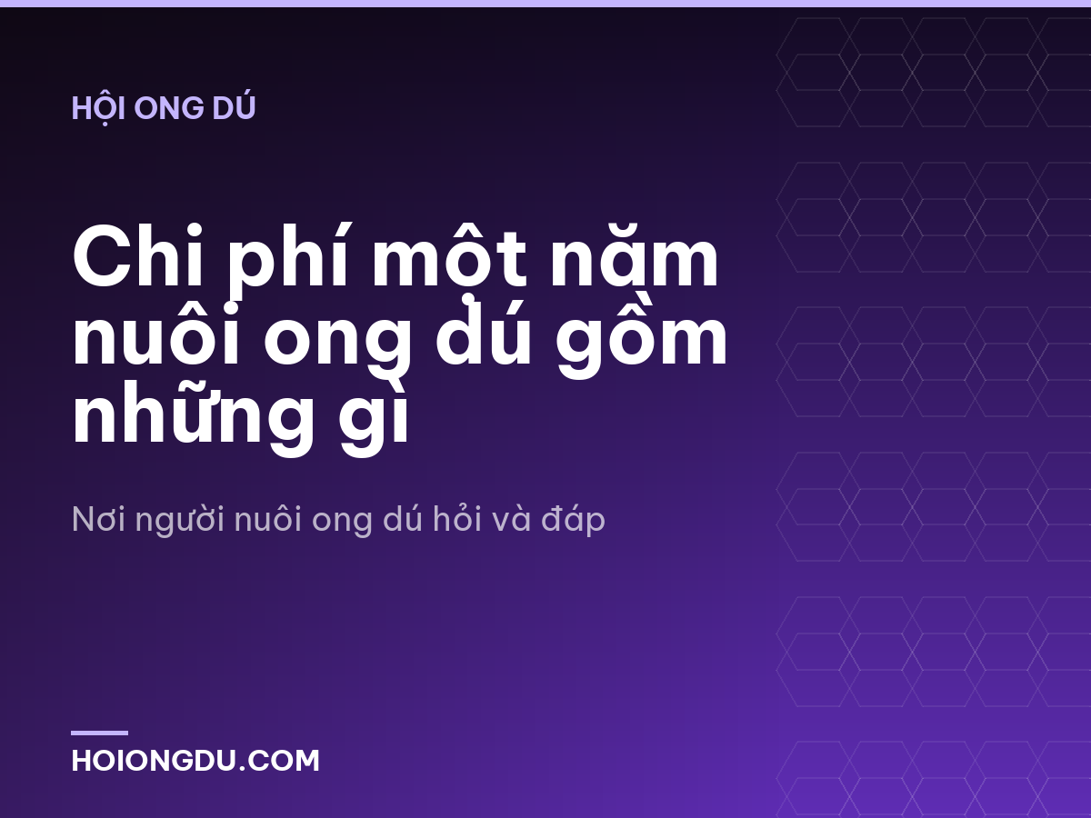 Chi phí một năm nuôi ong dú gồm những gì