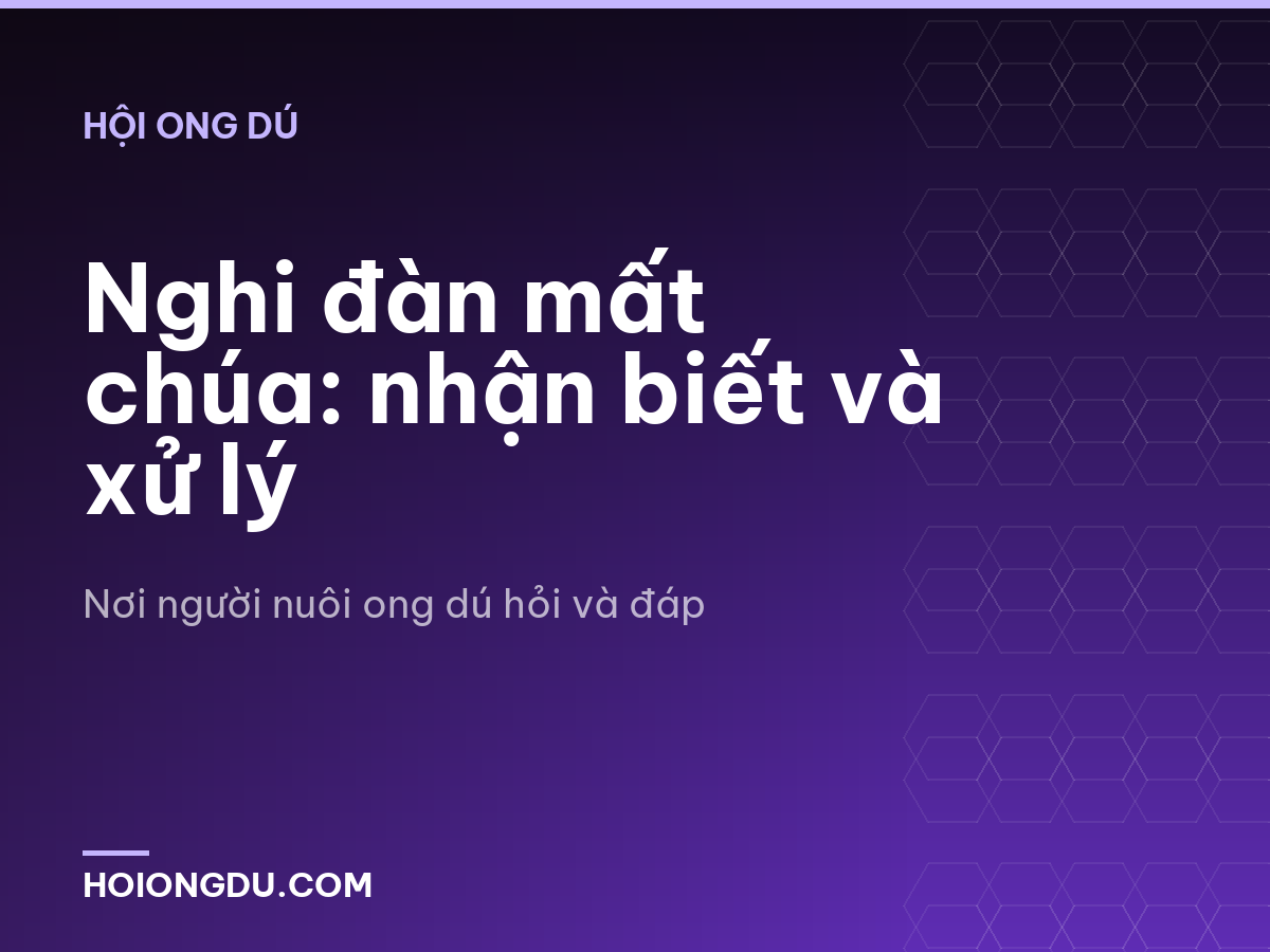 Nghi đàn mất chúa: nhận biết và xử lý