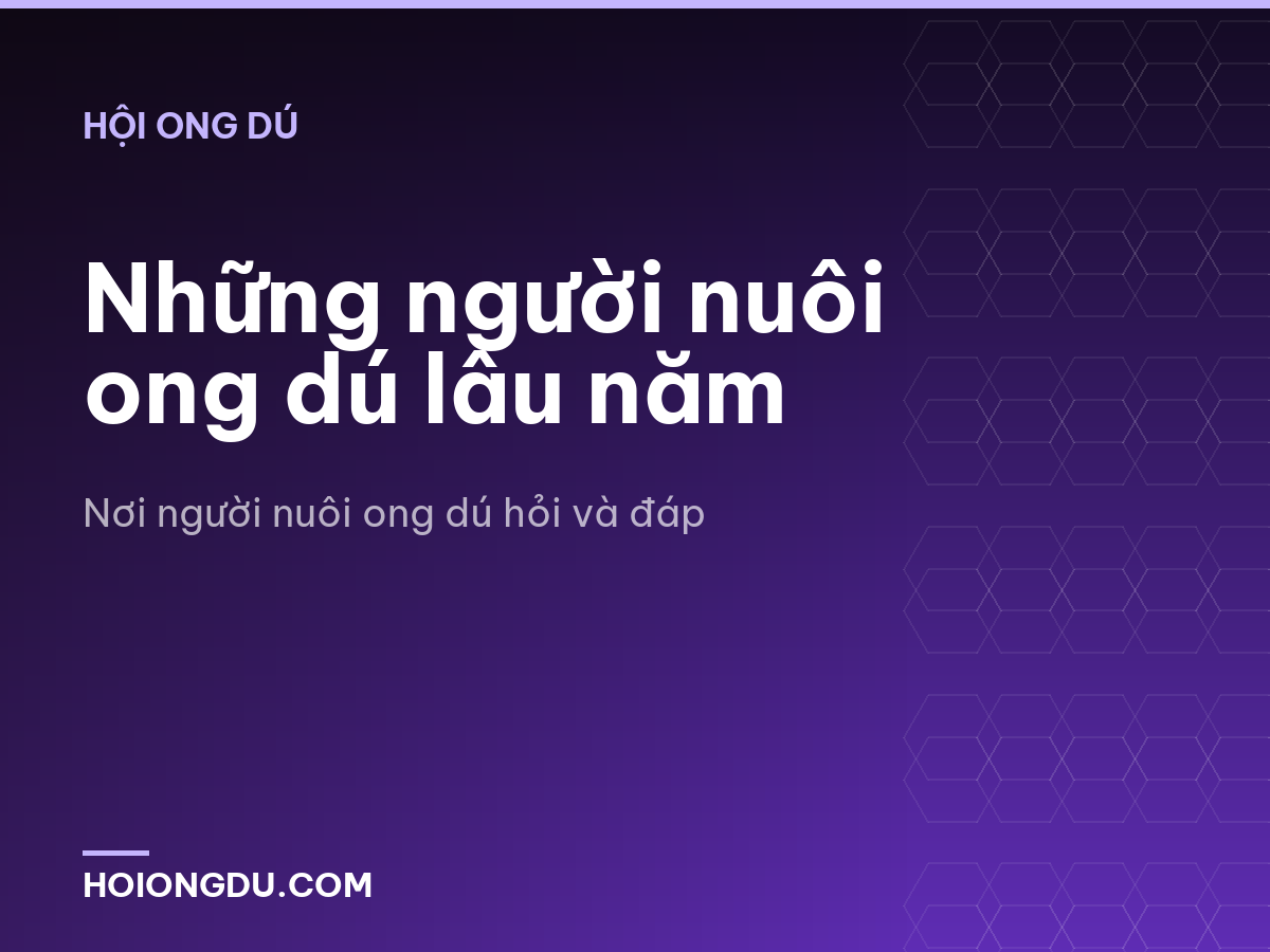 Những người nuôi ong dú lâu năm