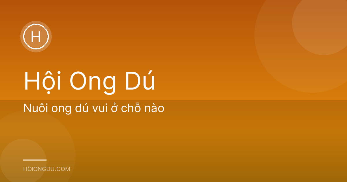 Nuôi ong dú vui ở chỗ nào